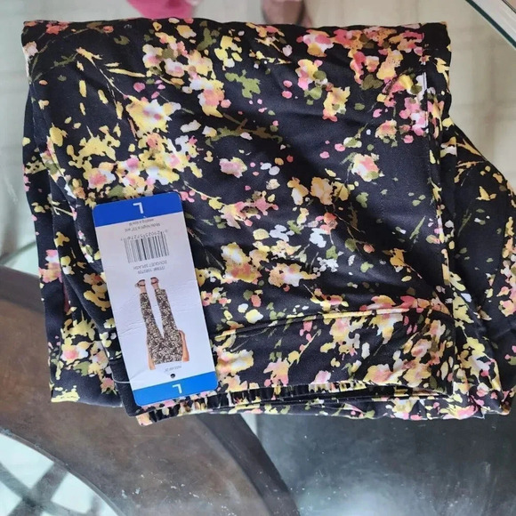 NWT Jessica Simpson Pant Women Size Large Multicolor Bouquet Splash Pull On - Picture 9 of 11